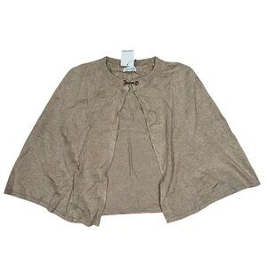 Calvin Klein Womens Light Knit Cape Khaki One Size Casual Office Dressy Tan
